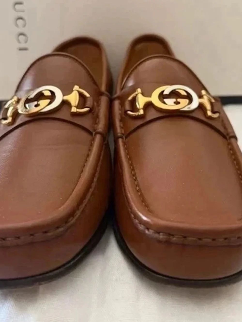 Gucci brown leather loafers